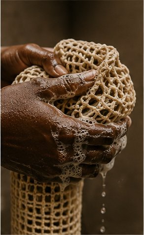Net sponge in use